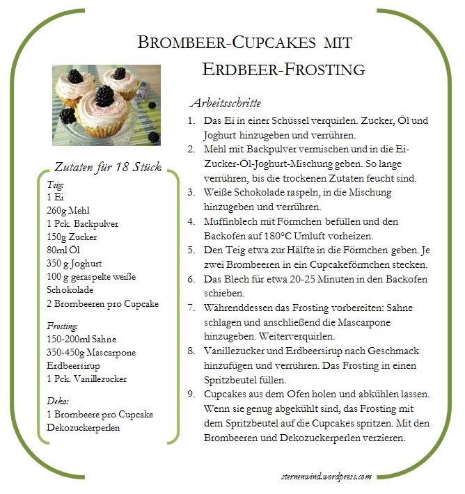 Rezept für die Brombeer-Cupcakes