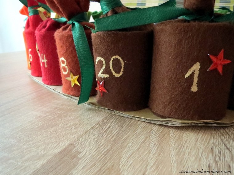 Adventskalender aus Klorollen