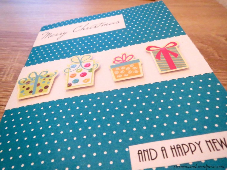 Weihnachtskarte mit Motivpapier