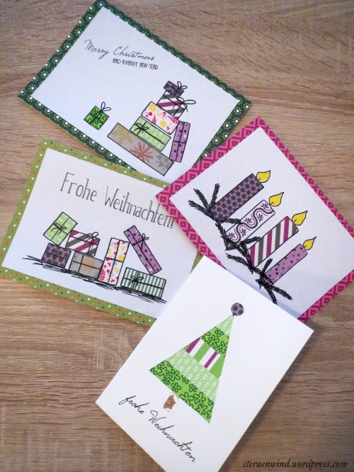 Weihnachtskarten mit Washitape