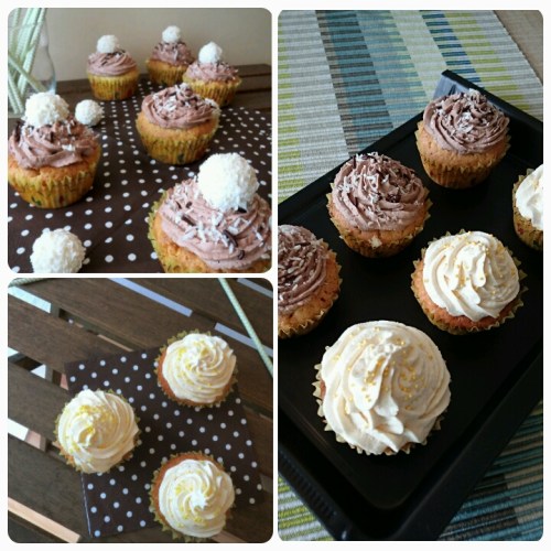 Zitronen-Cupcakes und Raffaello-Cupcakes