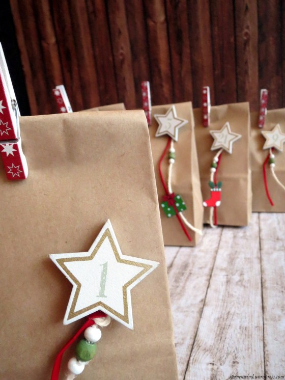 Adventskalender aus Papiertüten