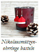 Nikolausmützenohrringe aus Papier Anleitung