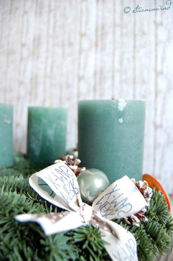 Adventskranz mintgrün basteln