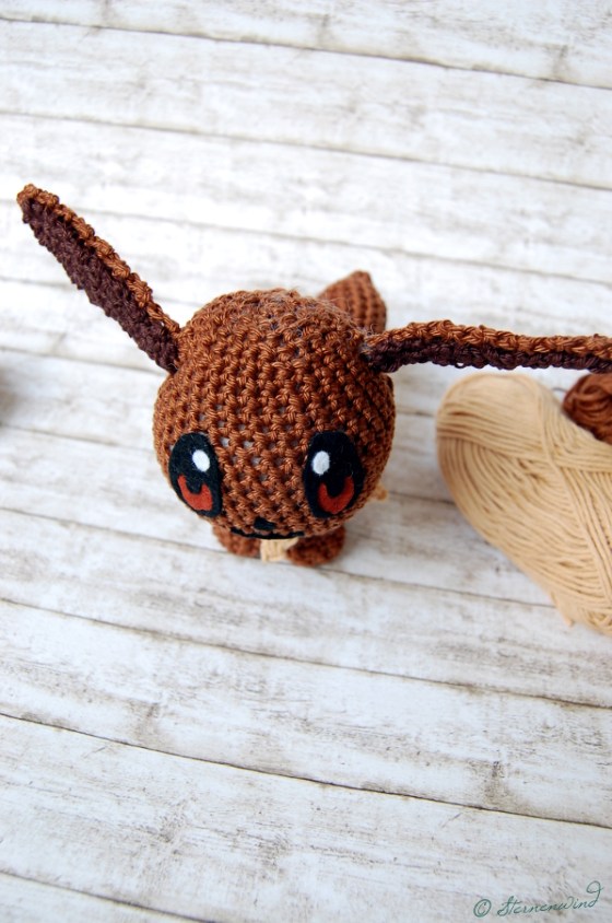 Amigurumi Pokemon Evoli häkeln Anleitung, kostenlos, Sternenwind Blog