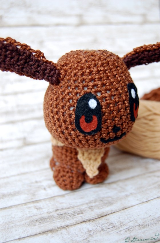 Amigurumi Pokemon Evoli häkeln Anleitung, kostenlos, Sternenwind Blog