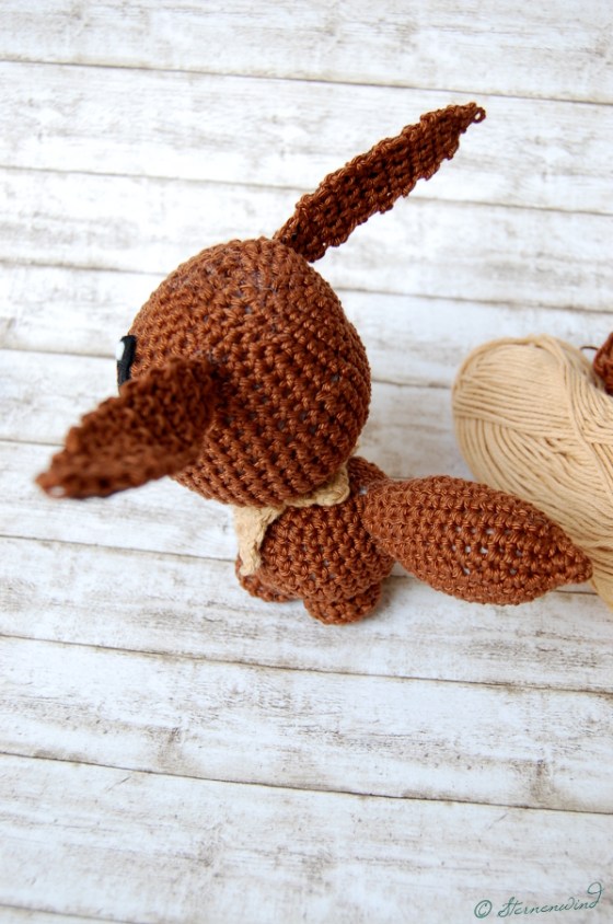 Amigurumi Pokemon Evoli häkeln Anleitung, kostenlos, Sternenwind Blog