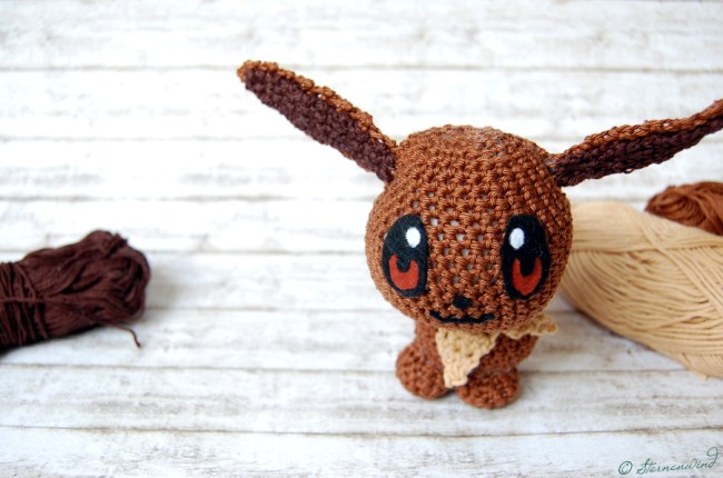Amigurumi Pokemon Evoli häkeln Anleitung, kostenlos, Sternenwind Blog