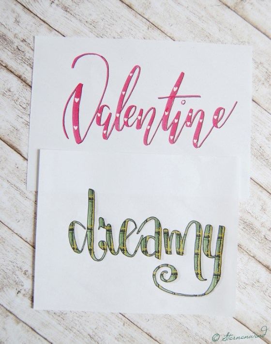 Handlettering Buchstaben mit Muster verzieren