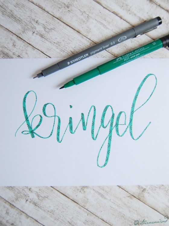 Handlettering Buchstaben mit Muster verzieren