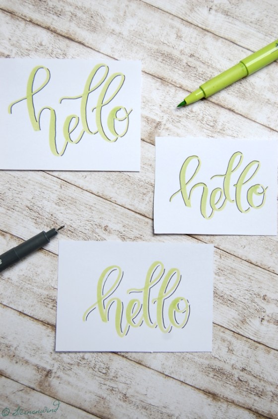 Lettering Schrift mit Schatten Anleitung