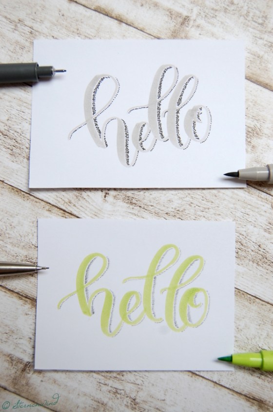 Lettering Schrift mit Schatten Anleitung