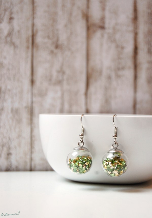 Anleitung Glaskugel-Ohrrige selbst befüllen