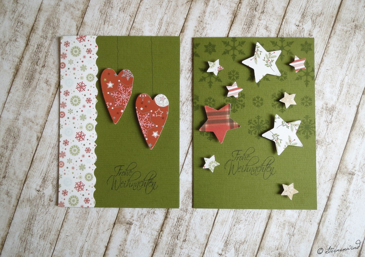 Handlettering Weihnachtskarten grün
