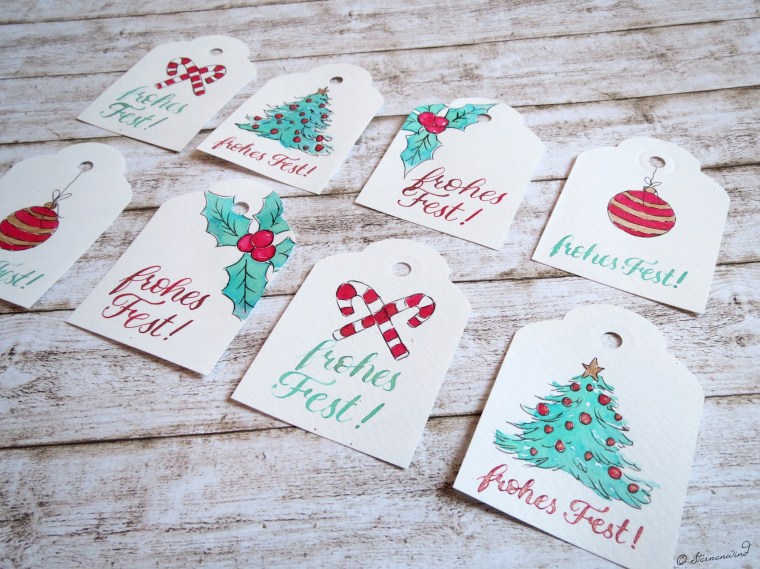 Geschenkanhänger malen und lettern Anleitung