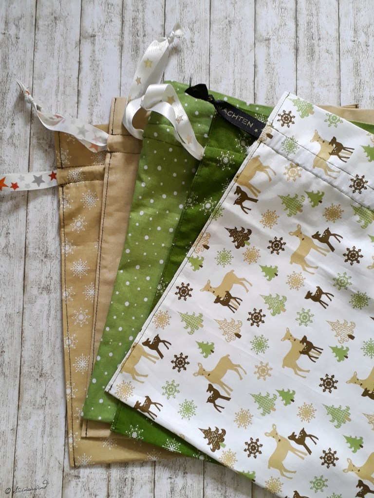 Anleitung Geschenkbeutel aus Stoff nähen